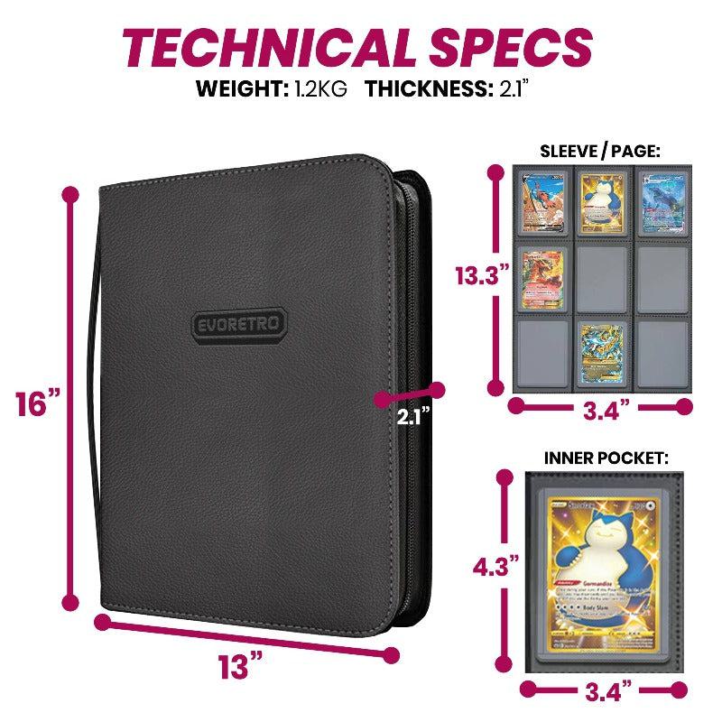 EVORETRO Top Loader Binder 3x3 dimensions