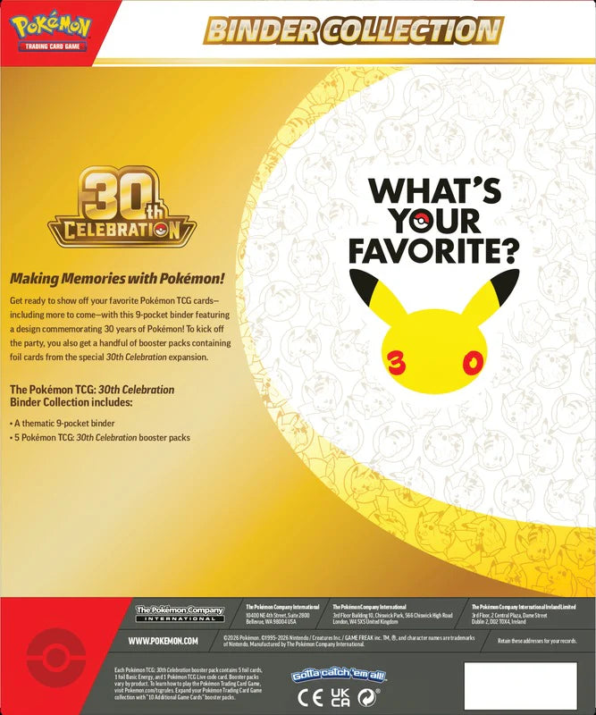 Pokémon TCG: 30th Celebration Binder Collection (PRE-ORDER)