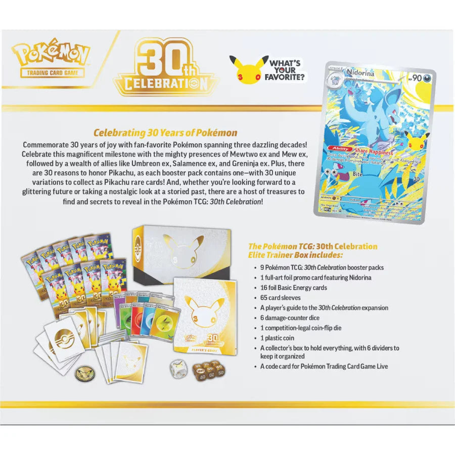 Pokémon TCG: 30th Celebration Elite Trainer Box With Acrylic Case