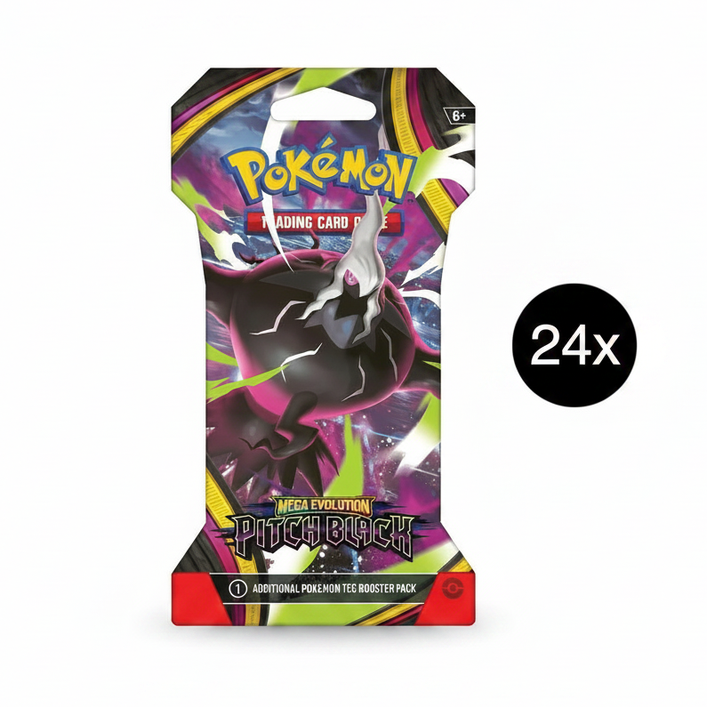 Pokémon TCG Mega Evolution Pitch Black Sleeved Booster Pack Case Of 24 (PRE ORDER)