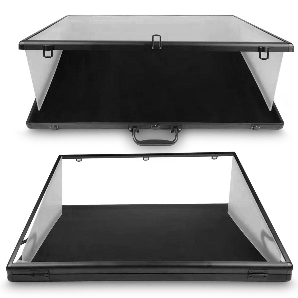 EVORETRO Lockable Display Case 24 x 36 x 4 in. Black with Removable Separators (Special Order)