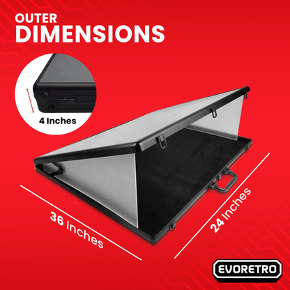 EVORETRO Lockable Display Case 24 x 36 x 4 in. Black with Removable Separators (Special Order)