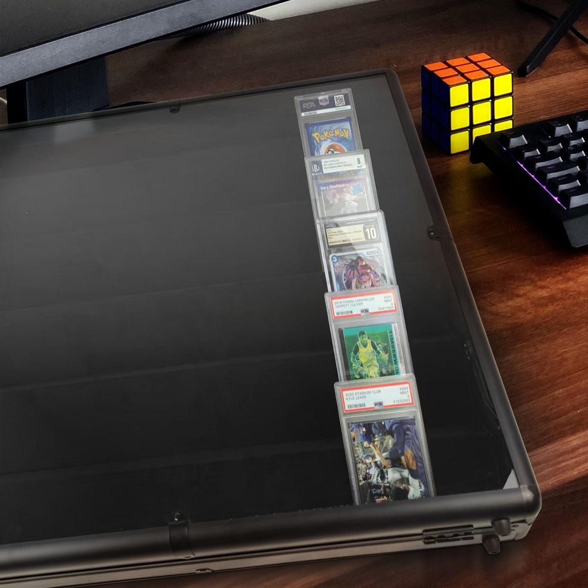 EVORETRO Lockable Display Case 24 x 36 x 4 in. Black with Removable Separators (Special Order)