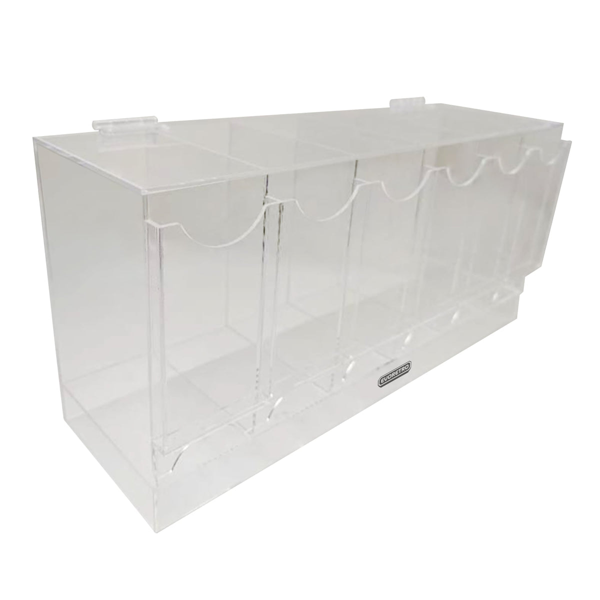 EVORETRO Acrylic Booster Pack Display Stand – Retail Counter Unit with Top Shelf (Special Order)