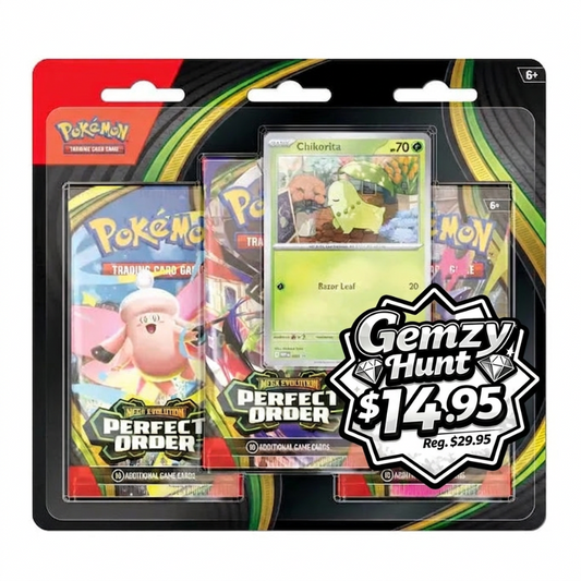 Pokémon TCG: Mega Evolution Perfect Order 3-Pack Blister (Gemzy Hunt July Week 2)