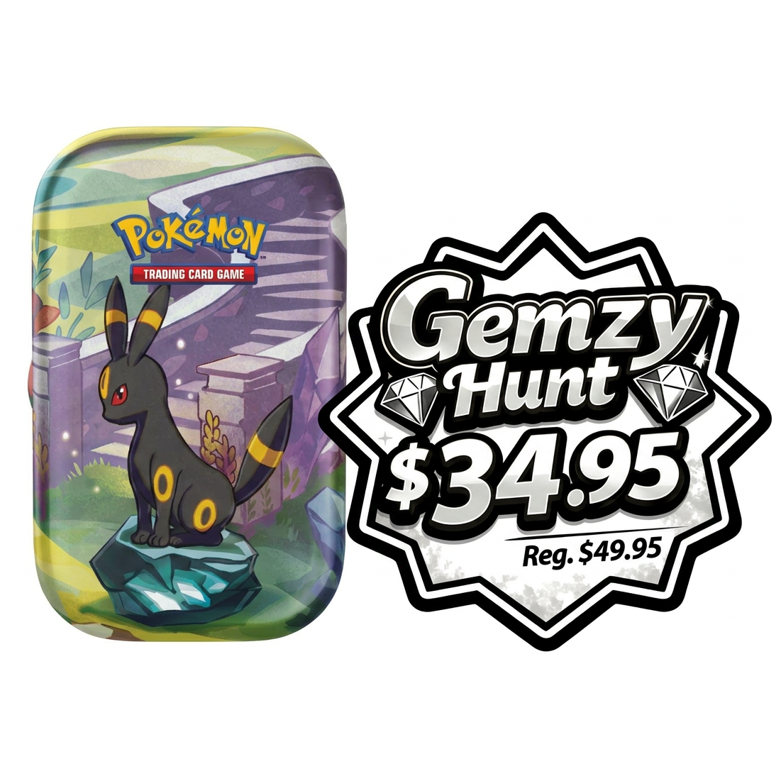Pokémon TCG: Scarlet & Violet Prismatic Evolutions Mini Tin (Gemzy Hunt July Week 1)