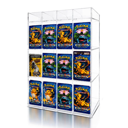EVORETRO Acrylic Booster Pack Display Stand – Retail Counter Unit with Top Shelf (Special Order)