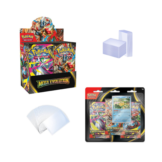 Pokémon TCG: Mega Evolution ME01 Bundle - Booster Box, 3-Blister, TL, Sleeves + Bonus