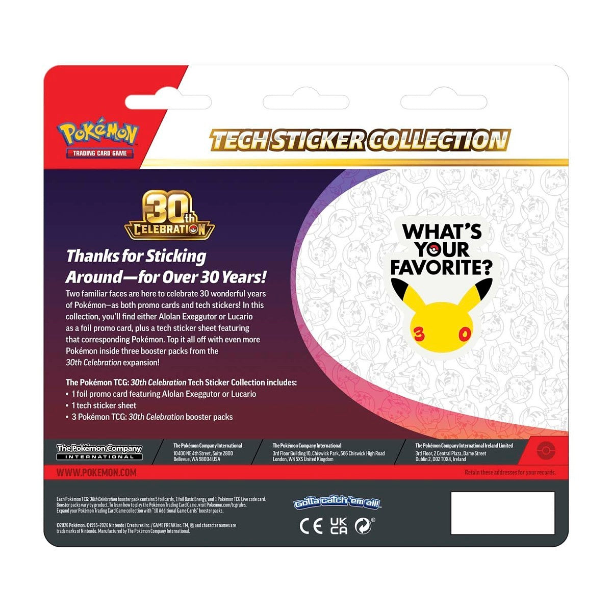 Pokémon TCG: 30th Celebration Tech Sticker Collection (Lucario) (PRE-ORDER)