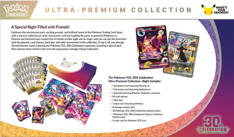 Pokémon TCG: 30th Celebration Ultra-Premium Collection (Day OR Night, One At Random) (PRE-ORDER)