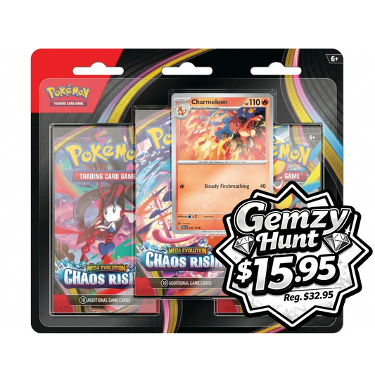 Pokémon TCG: Mega Evolution Chaos Rising 3-Pack Blister (Gemzy Hunt June Week 3)