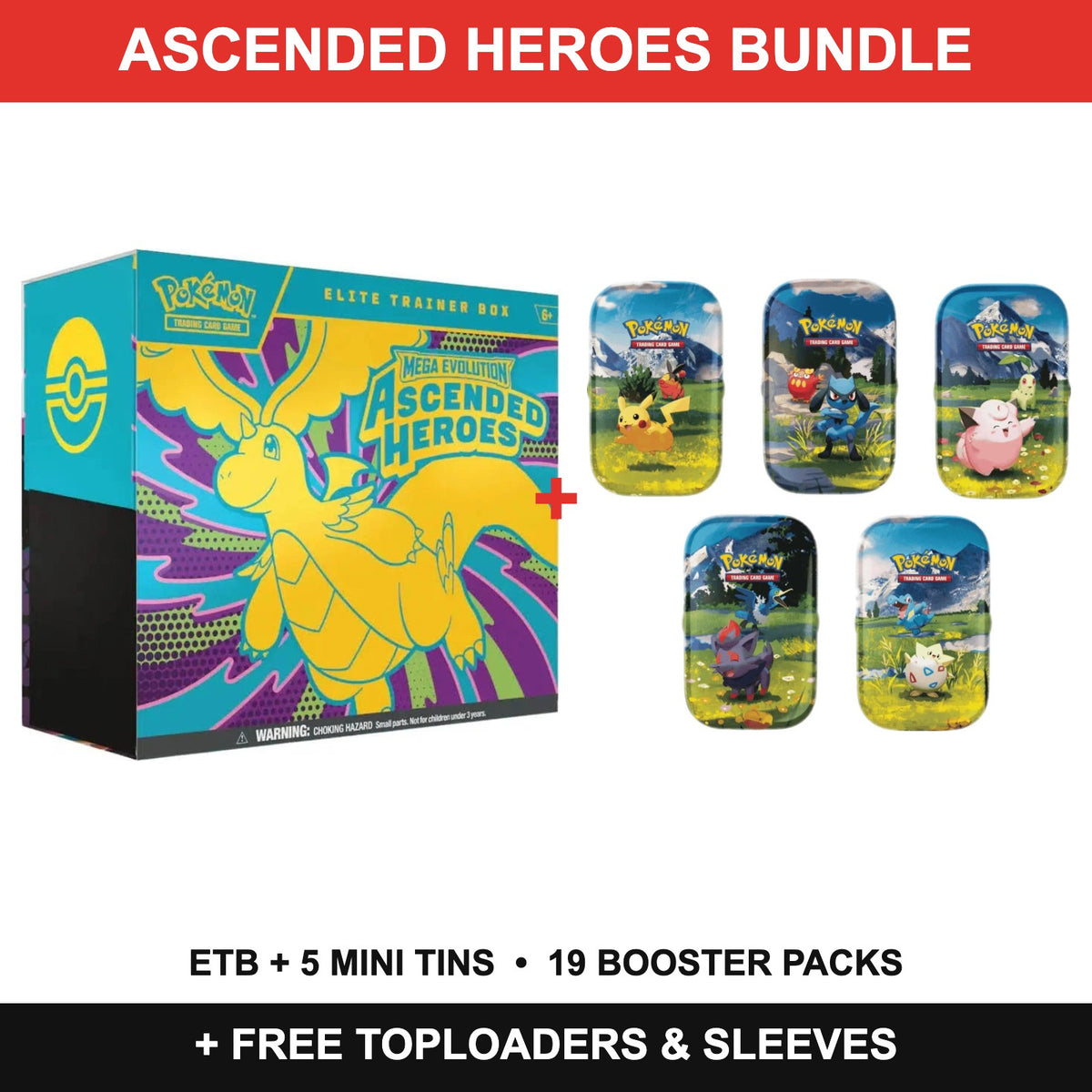 Pokémon TCG Ascended Heroes Ultimate Bundle: Elite Trainer Box and 5 Mini Tins