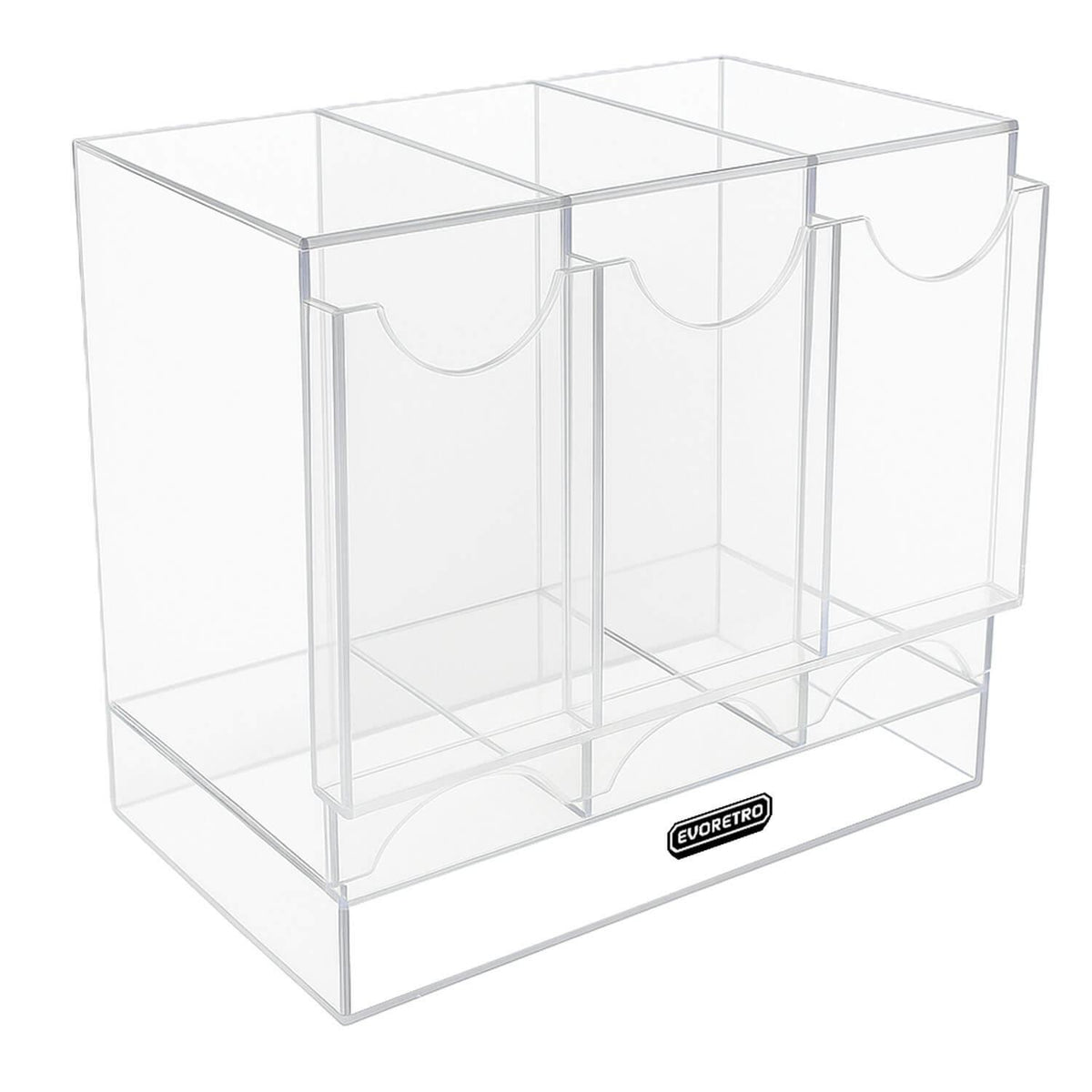 EVORETRO Acrylic Booster Pack Display Stand – Retail Counter Unit with Top Shelf (Special Order)