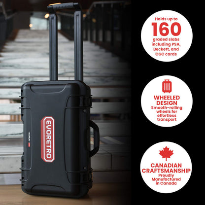 EVORETRO Waterproof Wheeled Card Case - Holds 160 Graded Slabs (Special Order)