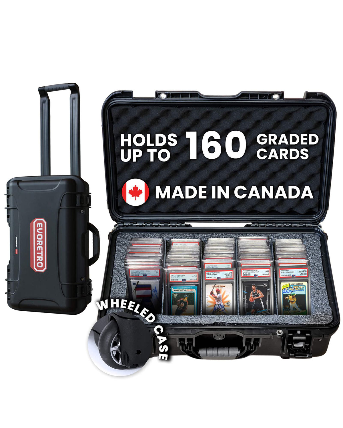 EVORETRO Waterproof Wheeled Card Case - Holds 160 Graded Slabs (Special Order)