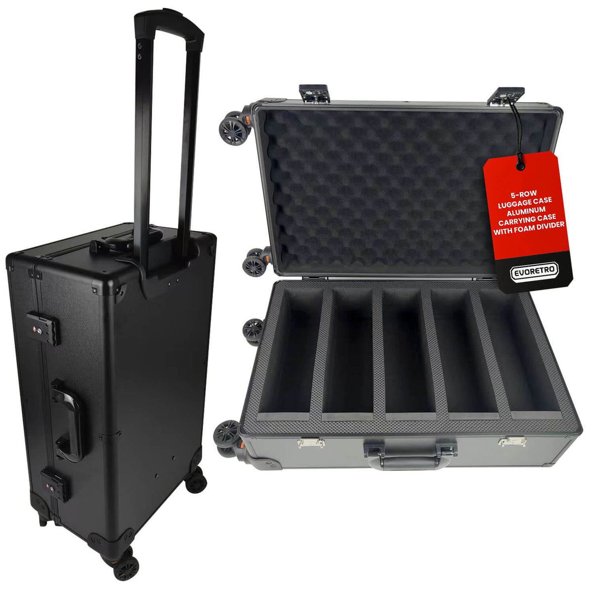 EVORETRO Graded Card Case — Show-Day Roller, TSA Lock, Foam (Special Order)