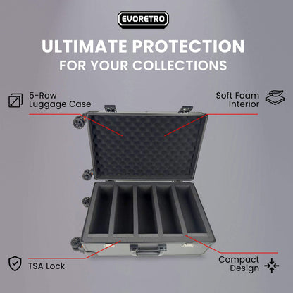 EVORETRO Graded Card Case — Show-Day Roller, TSA Lock, Foam (Special Order)