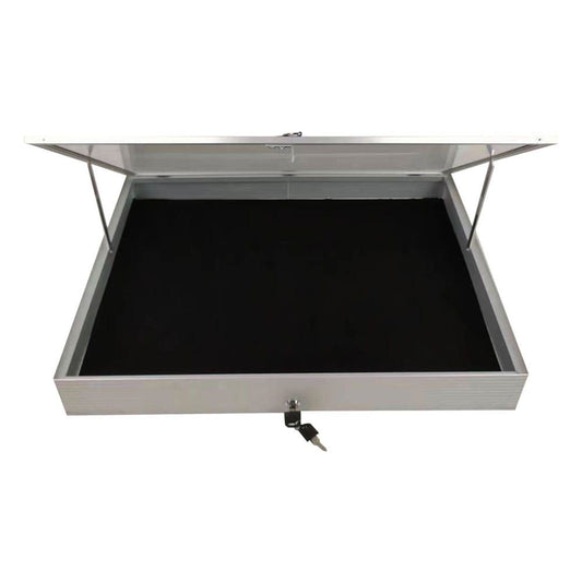 EVORETRO Lockable Display Case 36 x 24 x 4 in. Silver – Secure Showcase for Collectibles (Special Order)